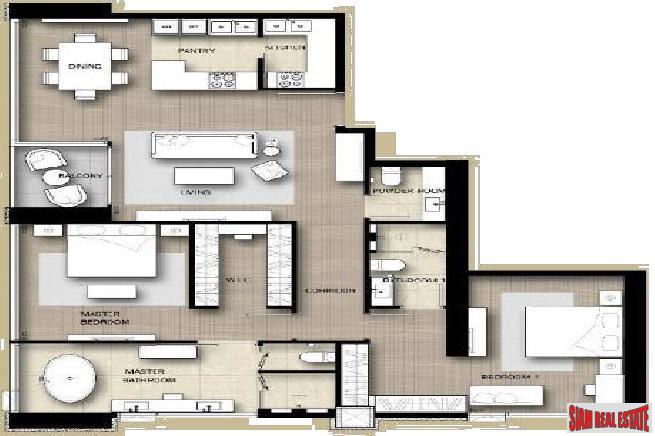 2 Bed Penthouse Condos on 51st and 52nd Floor at Newly Completed Luxury Condo at Sukhumvit 21, Asoke-27
