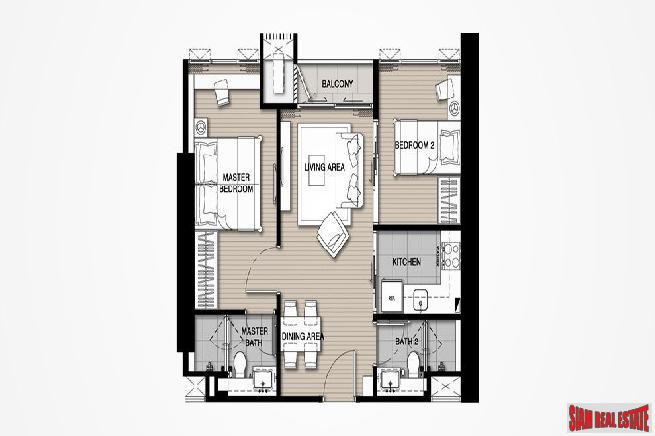 Newly Completed High-Rise Green Condo with 2 Rai of Gardens by Luxury Developers at Sukhumvit 101/1 - 2 Bed Units-9