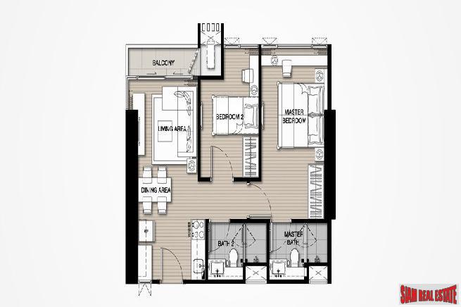 Newly Completed High-Rise Green Condo with 2 Rai of Gardens by Luxury Developers at Sukhumvit 101/1 - 2 Bed Units-10