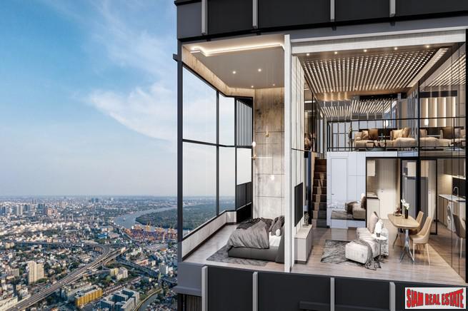 New High-Rise of Loft Duplex Smart Home Condos by BTS Phra Khanong at Rama 4 Road with City and Chao Phraya River Views - 1 Bed Units- Last Few Units Back to Market!-1