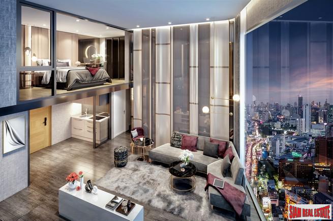 Pre-Sale of Hot New Luxury High-Rise Condo of Loft Units at the New Central Business District next to MRT Huai Khwang - 2 Bed Loft Units - Free Full Furniture and Discount!-11