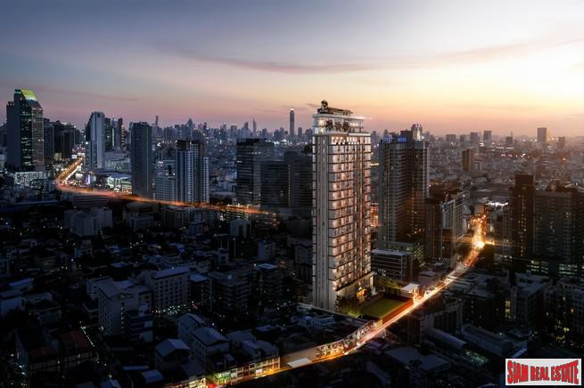 Pre-Sale of Hot New Luxury High-Rise Condo of Loft Units at the New Central Business District next to MRT Huai Khwang - 2 Bed Loft Units - Free Full Furniture and Discount!-1